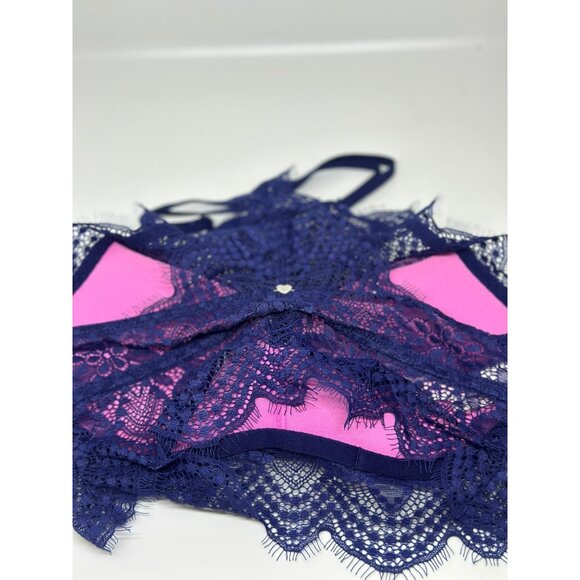 Victoria’s Secret Push-Up Bra – Navy Blue Lace Bralette, Padded, XS/TP - Picture 4 of 5